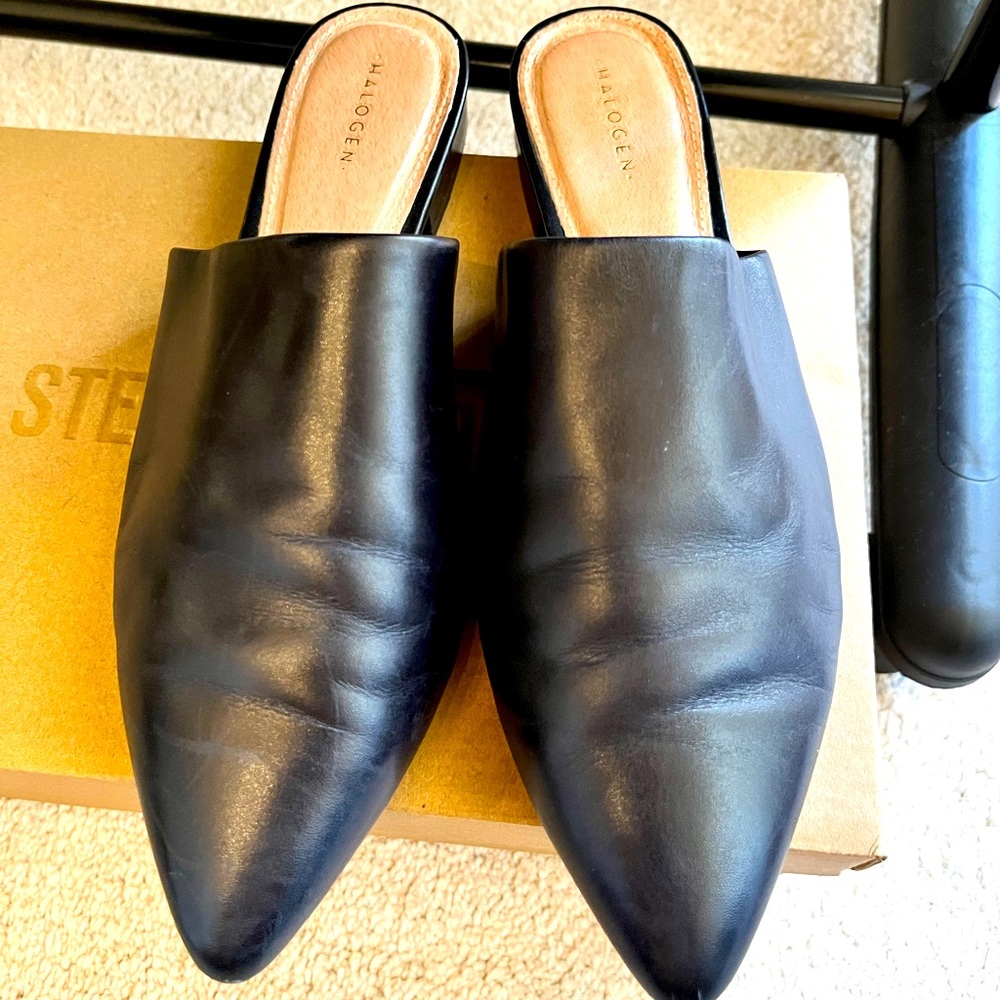 Black Halogen Mules